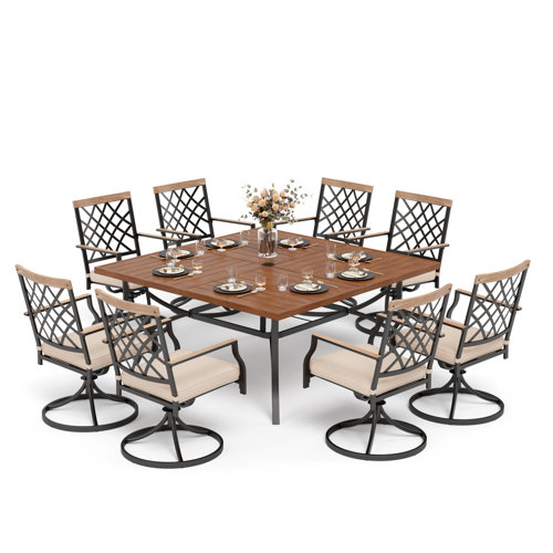 Bloomsbury Market Andrievs 8 Person Square Outdoor Dining Set with